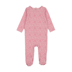 Analogie By Lil Legs Girl Scouts Footie - Bright Pink Mini Floral