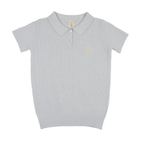 Analogie By Lil Legs Knit Polo - Clear Blue