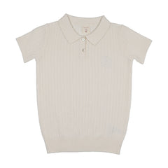 Analogie By Lil Legs Knit Polo SS - Cream