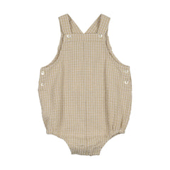 Analogie By Lil Legs Sunny Blossoms Romper - Yellow Mini Plaid