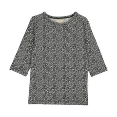 Analogie By Lil Legs Classic Printed Tee 3/4 - Black Mini Floral