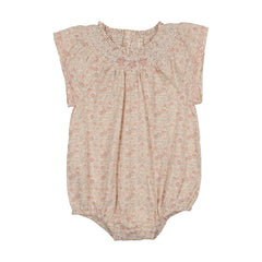 Analogie By Lil Legs Sunny Blossom Flutter Romper - Bud Pink