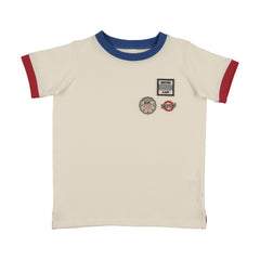 Analogie By Lil Legs Patch Applique Tee - Cream
