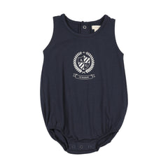Analogie By Lil Legs Emblem Romper - Navy