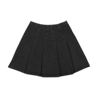 Analogie By Lil Legs Pleated Denim Skirt - Black