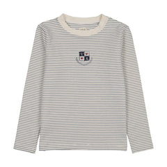 Analogie By Lil Legs Denim City Girls Long Sleeve Tee - Blue Stripe