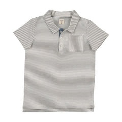 Analogie By Lil Legs Stripe Polo - Blue Stripe
