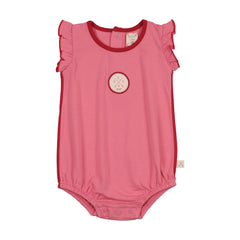 Analogie By Lil Legs Boating Crew Girls Romper - Fresh Pink