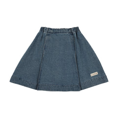 Analogie By Lil Legs Denim City Overlay Skirt - Mid Blue Wash