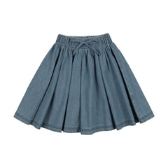 Analogie By Lil Legs Denim Drawstring Skirt - Mid Blue Wash
