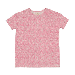 Analogie By Lil Legs Classic Printed Tee SS - Bright Pink Mini Flower