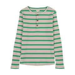 Analogie By Lil Legs Basic Stripe Henley - Green/Purple