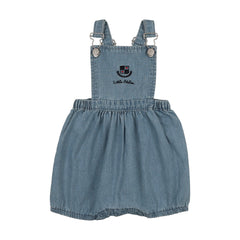 Analogie By Lil Legs Denim City Girls Romper - Mid Blue Wash