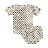 Analogie By Lil Legs Puff Sleeve Toddler Set - Primary Floral