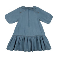 Analogie By Lil Legs Denim Capsule Dress 3/4 Sleeves - Blue Tencel