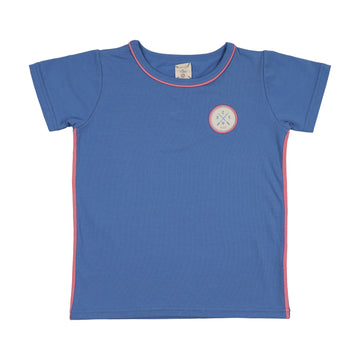 Analogie By Lil Legs Boating Crew Girls SS Tee - Fresh Blue