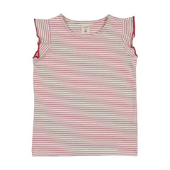 Analogie By Lil Legs Denim City Flutter Tank - Red Stripe