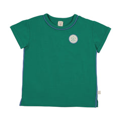 Analogie By Lil Legs Boating Crew Patch Tee - Electric Green