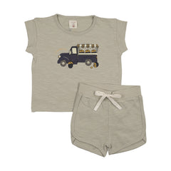 Analogie By Lil Legs Lemon Toddler Set Boy - Seafoam