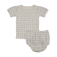 Analogie By Lil Legs Puff Sleeve Toddler Set - Floral Interlock
