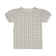 Analogie By Lil Legs Puff Sleeve Tee SS - Floral Interlock
