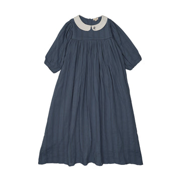 Analogie By Lil Legs Embroidered Collar Maxi 3/4 - Off Blue