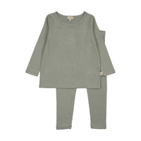 Analogie By Lil Legs Embroidered Lounge Set - Seafoam