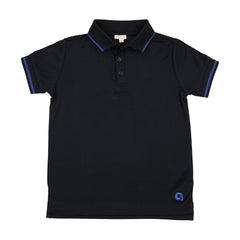 Analogie By Lil Legs Textured Sports Polo SS - Navy