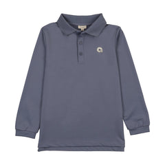 Analogie By Lil Legs Sports Polo LS - Smokey Blue