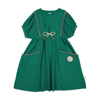 Analogie By Lil Legs Boating Crew Dress SS - Electric Green