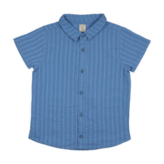 Analogie By Lil Legs Downtown Boys SS Button Down Shirt - Fresh Blue