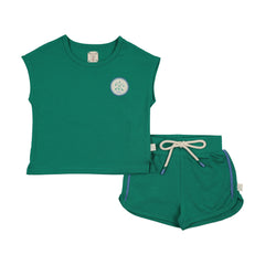 Analogie By Lil Legs Boating Crew Boys Set - Electric Green