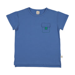 Analogie By Lil Legs Boating Crew Pocket Tee - Fresh Blue