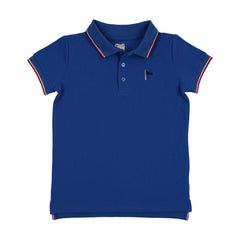 Analogie By Lil Legs Outer Field Boys Short Sleeve Polo - Electric Blue