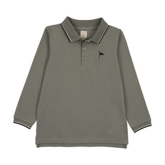 Analogie By Lil Legs Outer Field Boys Long Sleeve Polo - Green