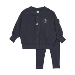 Analogie By Lil Legs Boys Shabbos Lounge Set - Navy