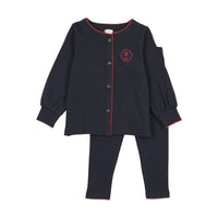 Analogie By Lil Legs Girls Shabbos Lounge Set - Navy