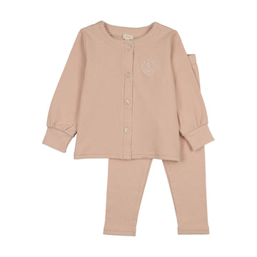Analogie By Lil Legs Girls Shabbos Lounge Set - Dusty Pink