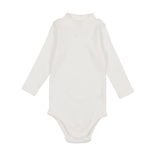 Lil Legs Ribbed Mock Neck Onesie Winter White