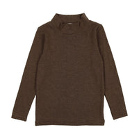 Lil Legs Bamboo Mock Neck Heather Brown