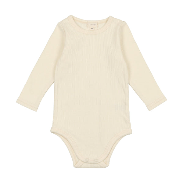 Lil Legs Ribbed Crewneck Onesie Winter White