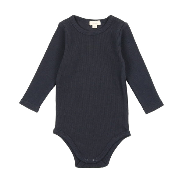 Lil Legs Ribbed Crewneck Onesie Navy