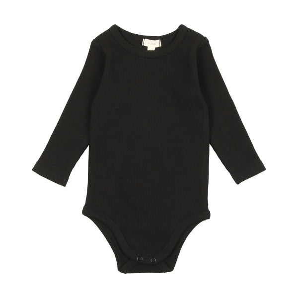 Lil Legs Ribbed Crewneck Onesie Black