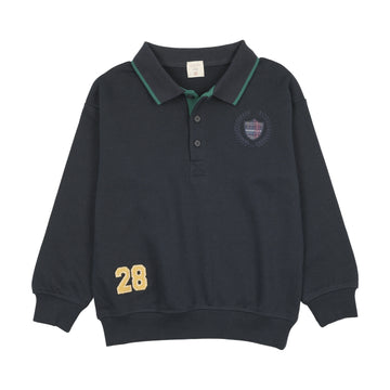Analogy by Lil Legs Navy Fan Club Polo Sweatshirt