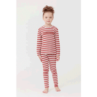 Crew Lounge Red Rib Stripe Set