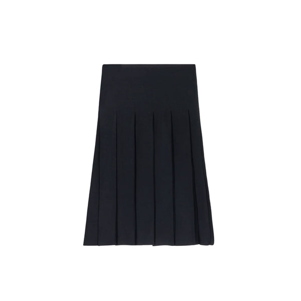 Mallory and Merlot  Black Ranger Silk Knit Pleated Skirt