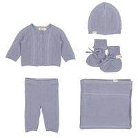 Marmar Monsoon Blue Knit Layette Set
