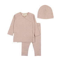 Mema Knits Dusty Pink / White Fruit Print Two Piece Set