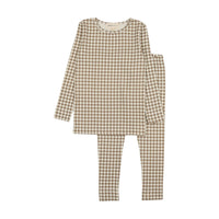 Mema Knits Mink Gingham Printed Pajamas