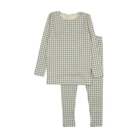 Mema Knits Blue Gingham Printed Pajamas